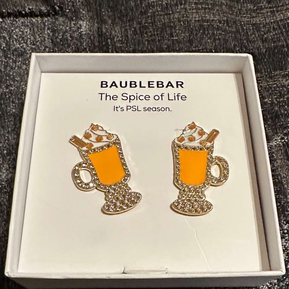BaubleBar Pumpkin Spice Mug Earrings